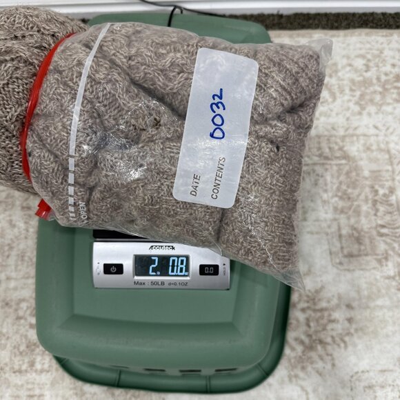 Made in Ireland Hooded Cardigan Sweater Womens Large Oatmeal Aran Cable Knit - Picture 15 of 15